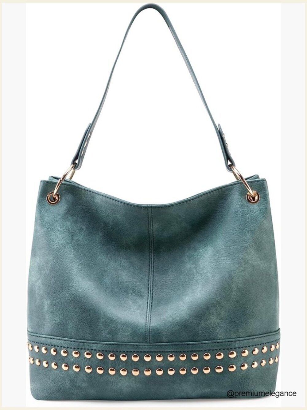 Large Vegan Leather Hobo Bag with Zipper, Shoulder Purse